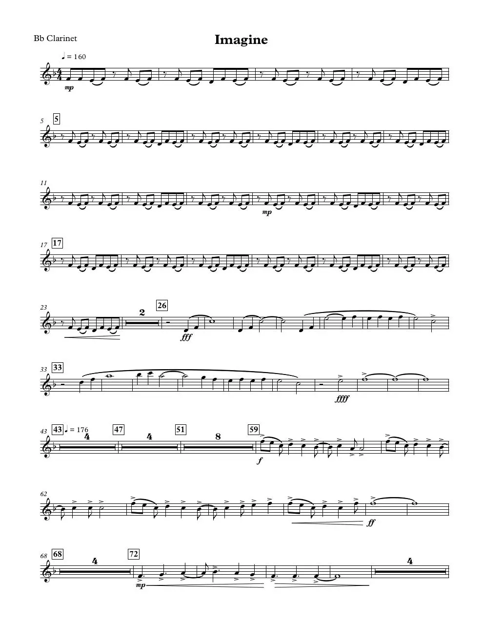 Page 1 of 4, Bb Clarinet
