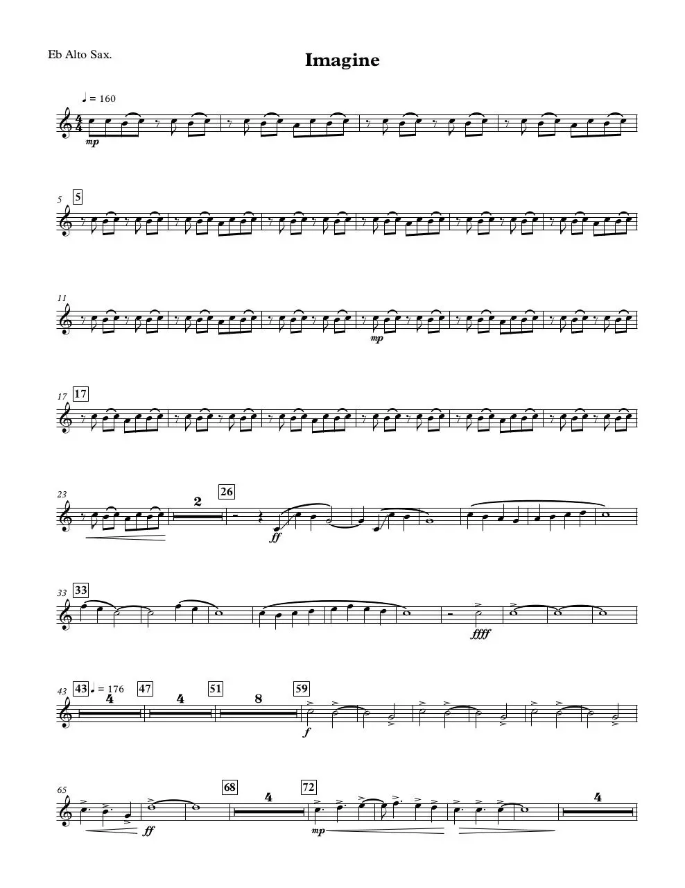 Page 1 of 4, Eb Alto Sax.
