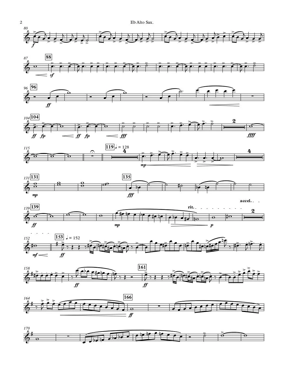 Page 2 of 4, Eb Alto Sax.