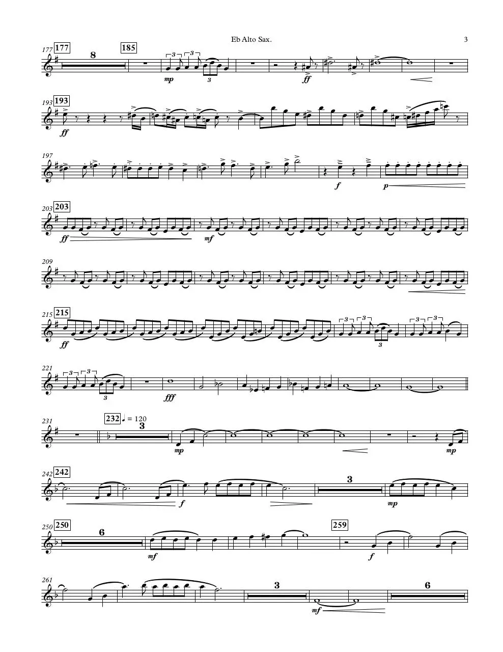 Page 3 of 4, Eb Alto Sax.
