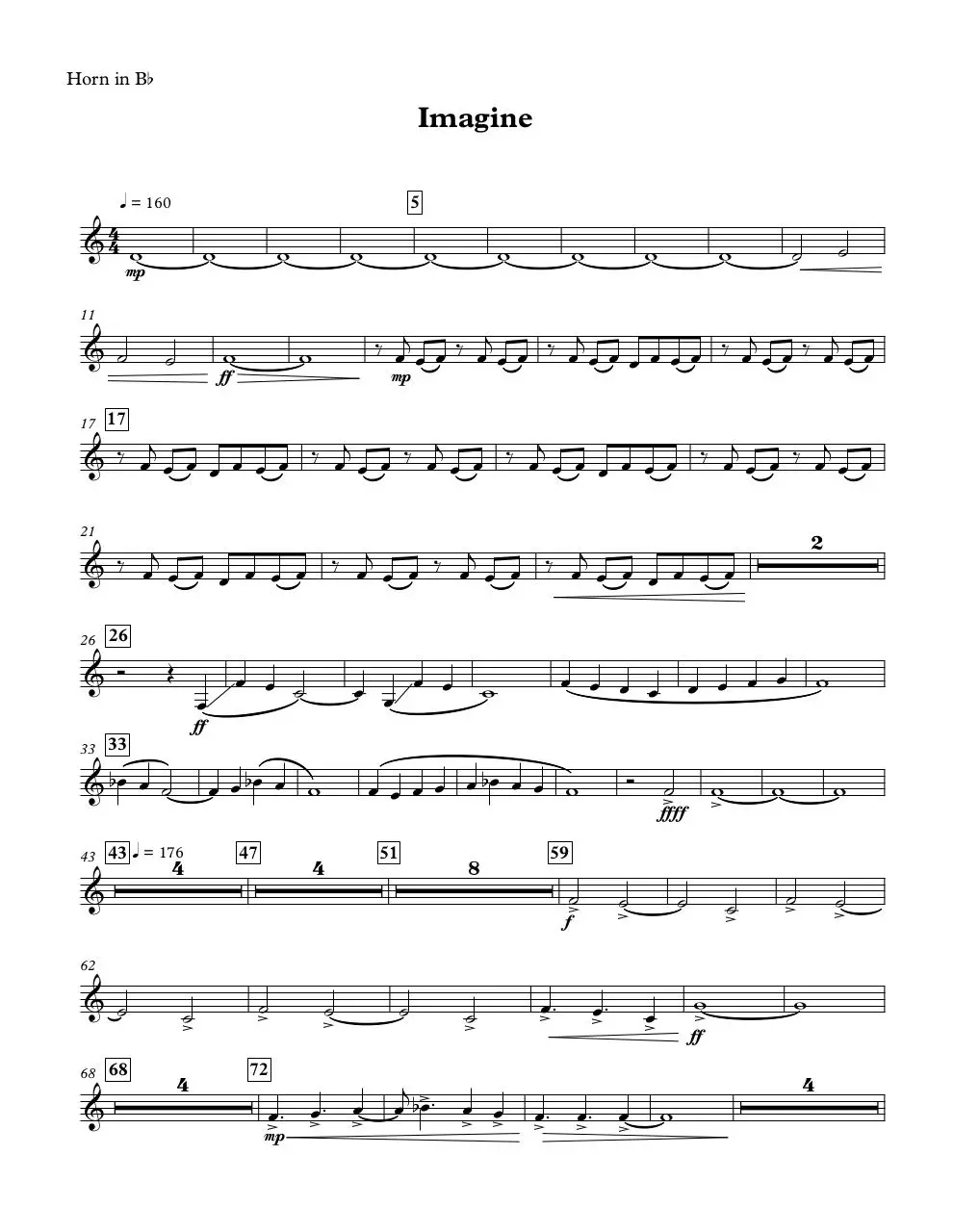 Page 1 of 4, Horn in Bb