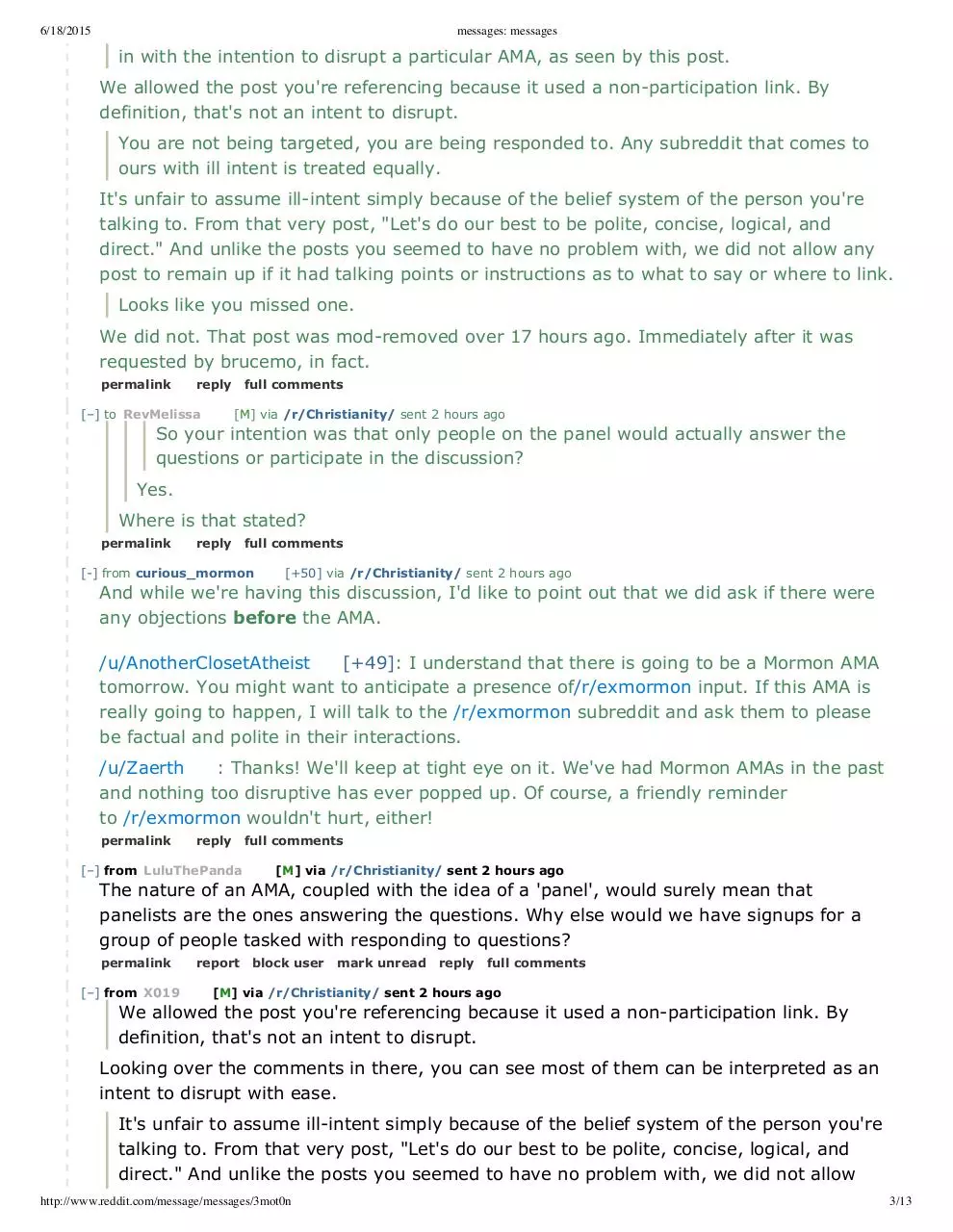 Page 3 of 13, messages messages