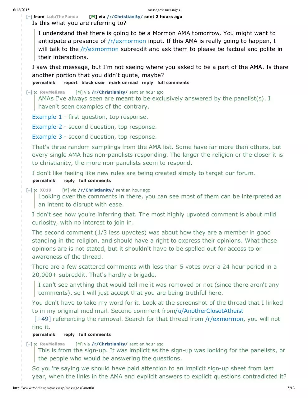Page 5 of 13, messages messages