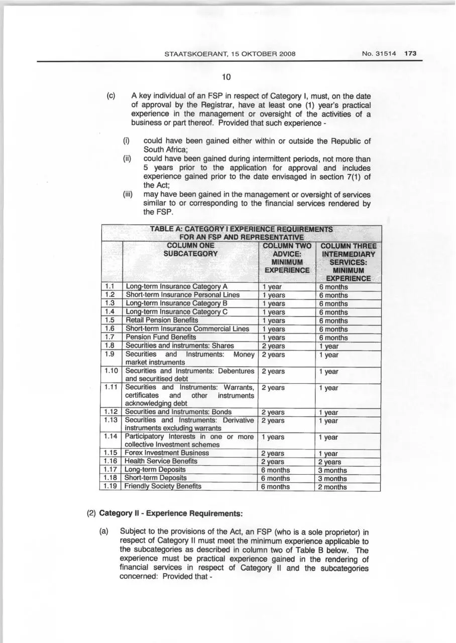 Page 2 of 6, Section IV Experience Requirements