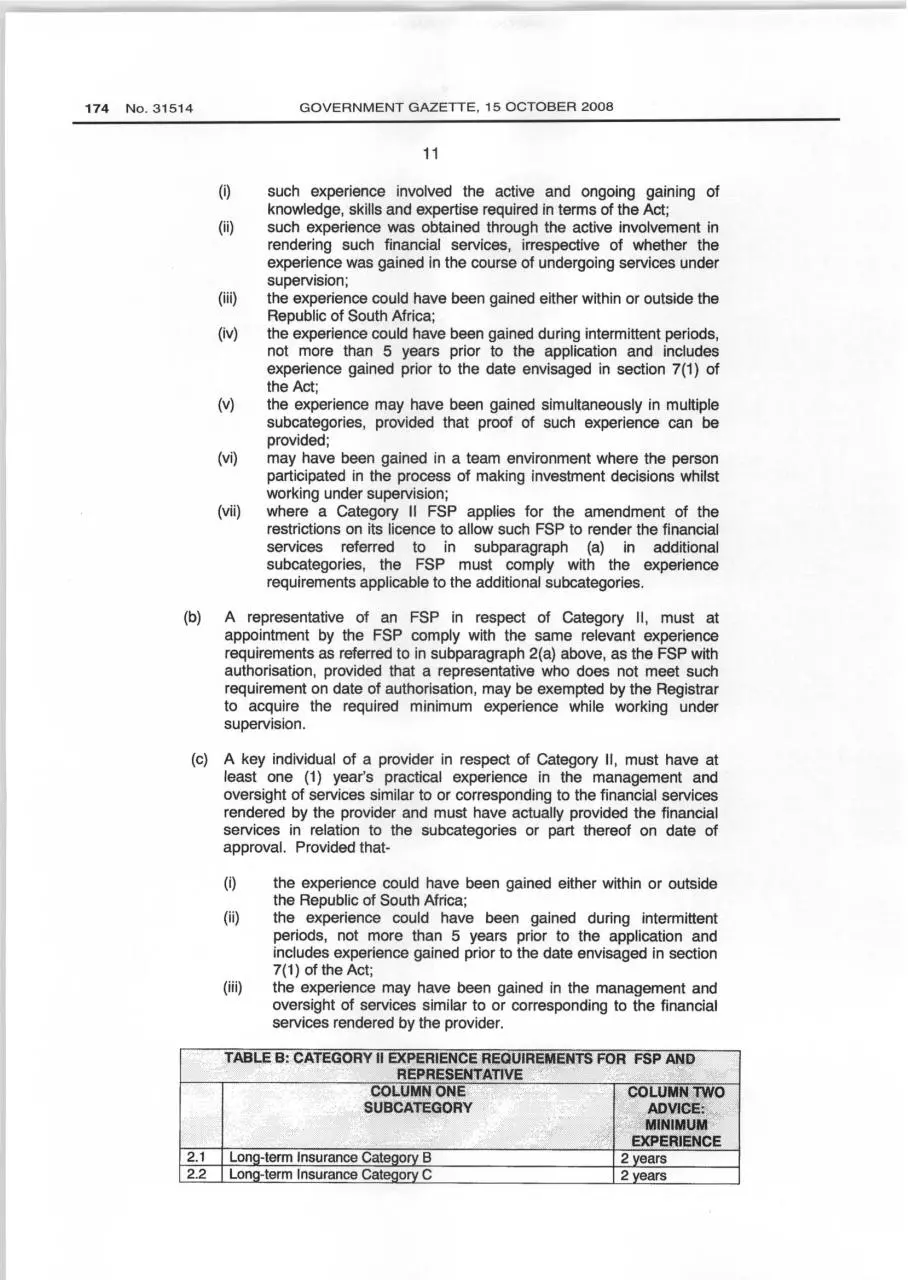 Page 3 of 6, Section IV Experience Requirements