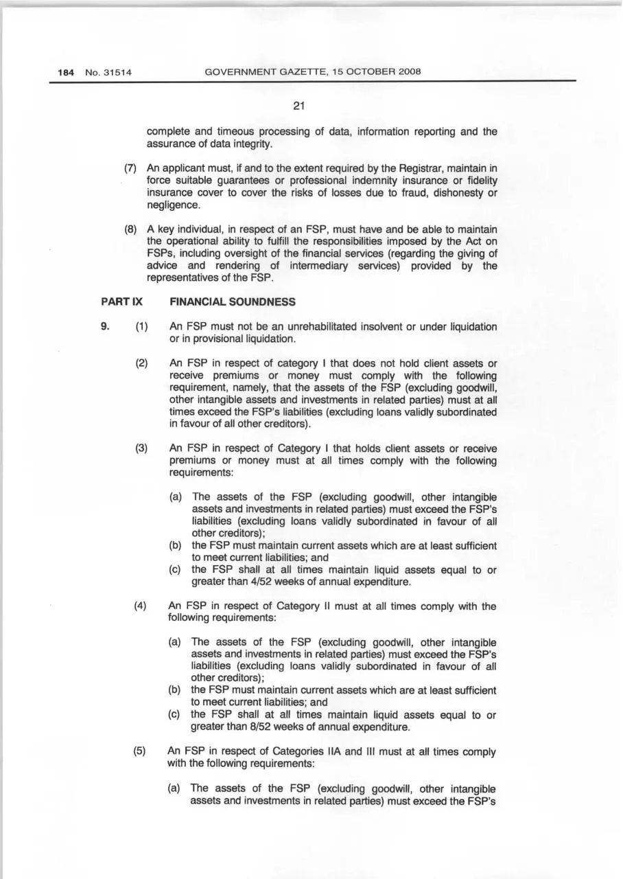 Page 1 of 2, Section IX Financial Soundness