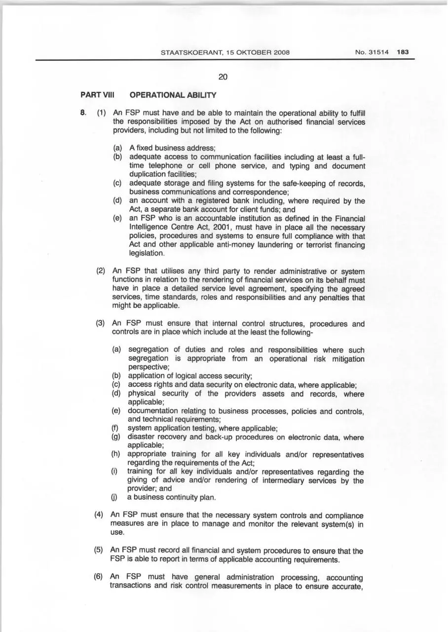 Page 1 of 2, Section VIII Operational Ability