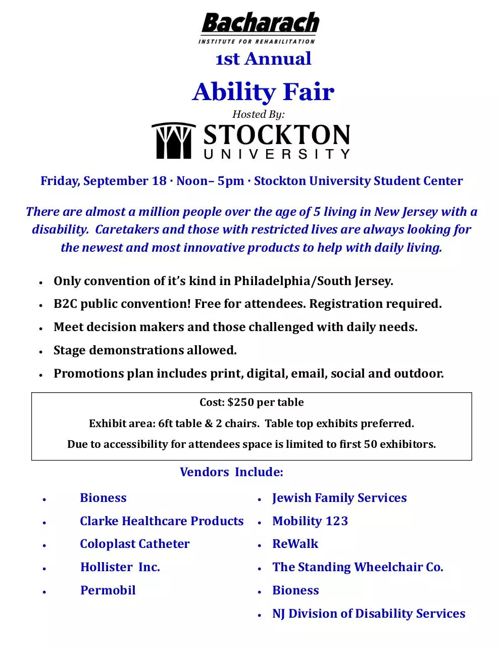 Page 1 of 2, Exhibitor Flyer