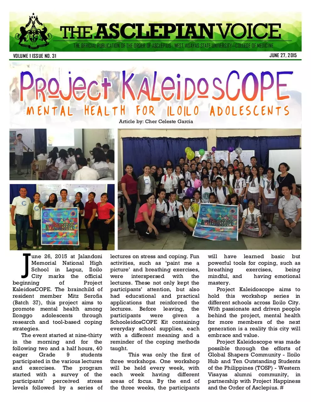 Page 1 of 1, AV 31 Project KaleidosCOPE
