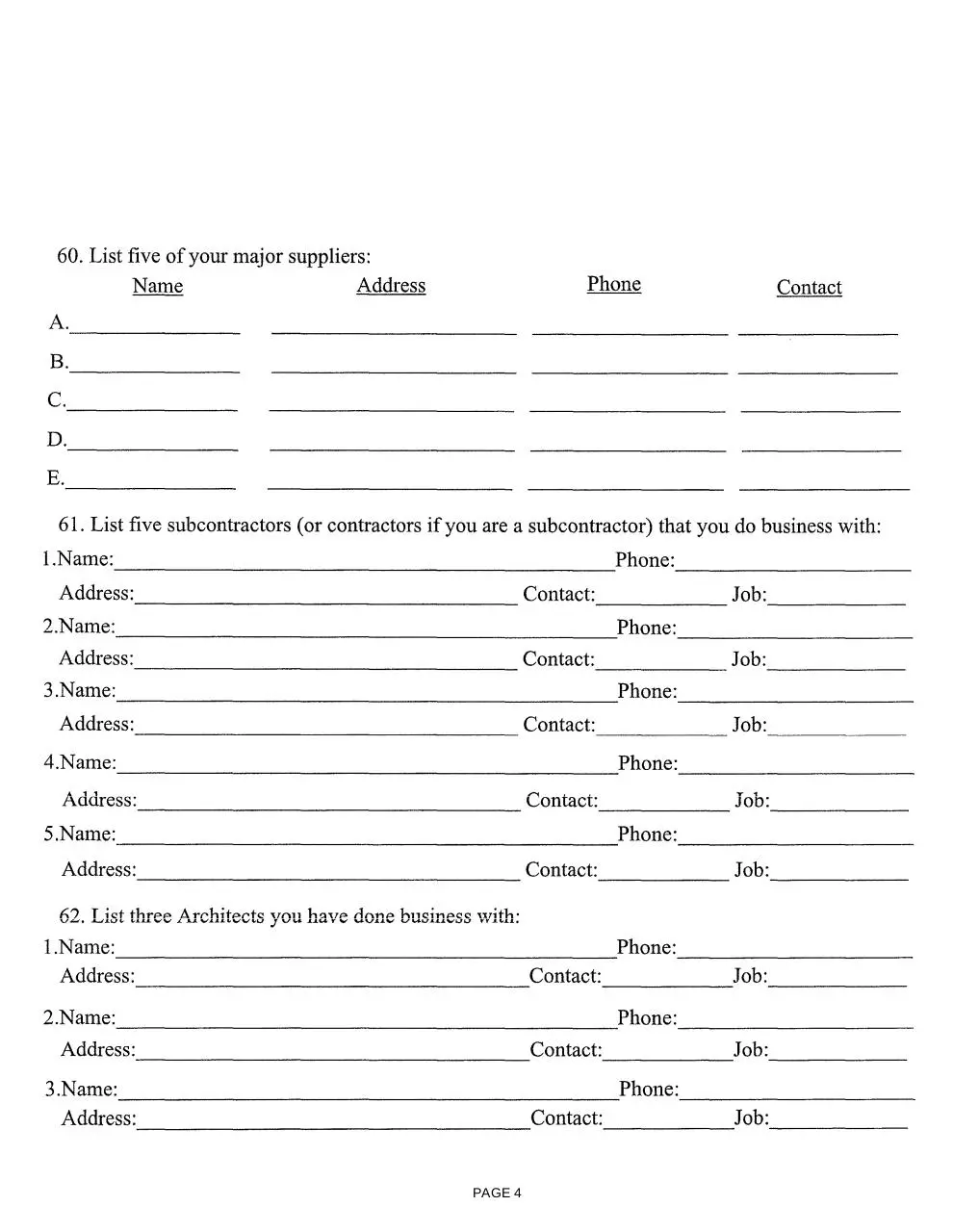 Page 4 of 6, CONTRACTORQUESTIONNAIRE2015
