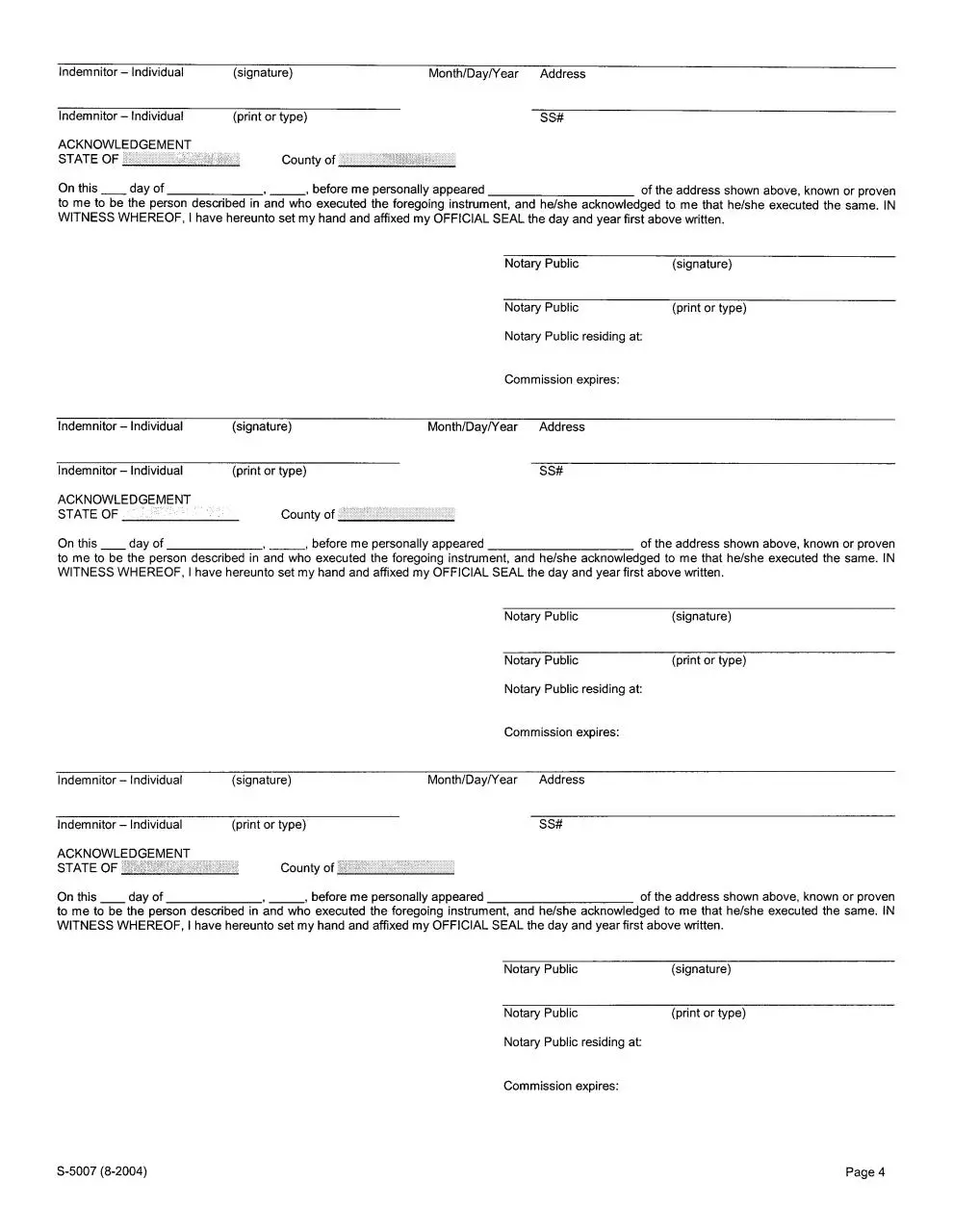 Page 4 of 7, GENERALINDEMNITYAGREEMENTTRAVLERS