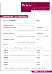 Page 2, Bewerbung Formular