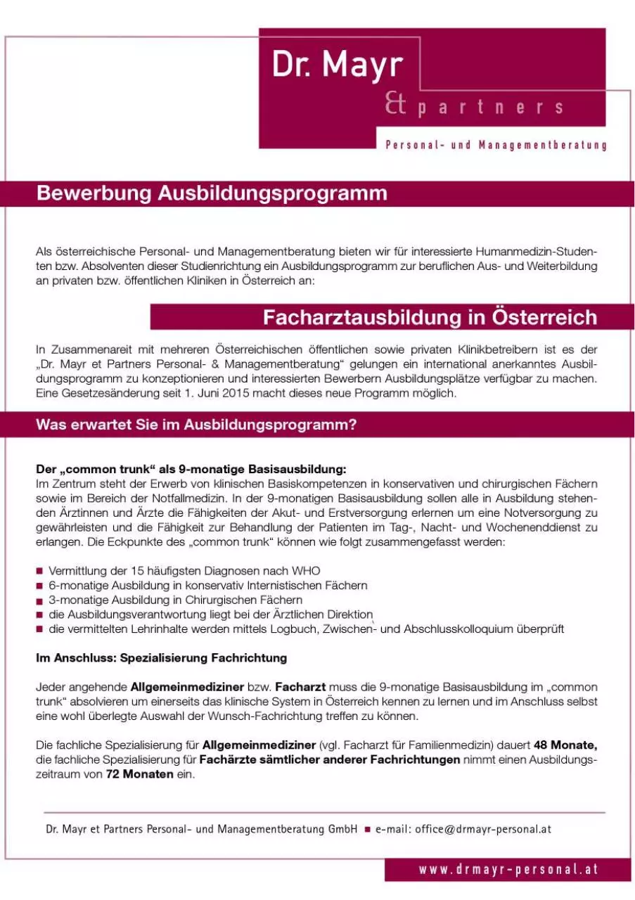 Page 1 of 5, Bewerbungsinformationen
