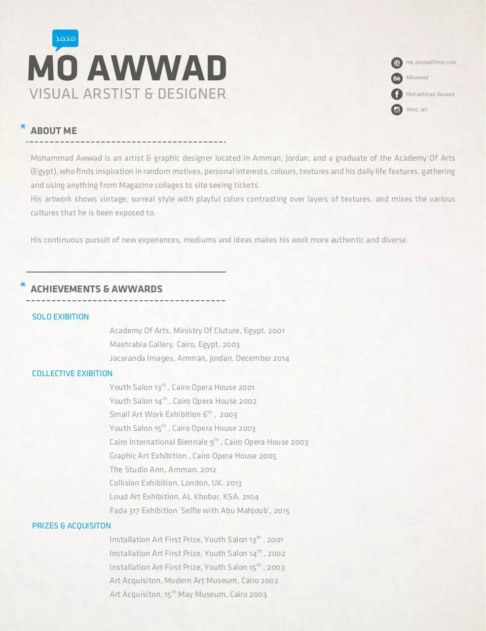 Document preview - My Art Resume.pdf - Page 1/1