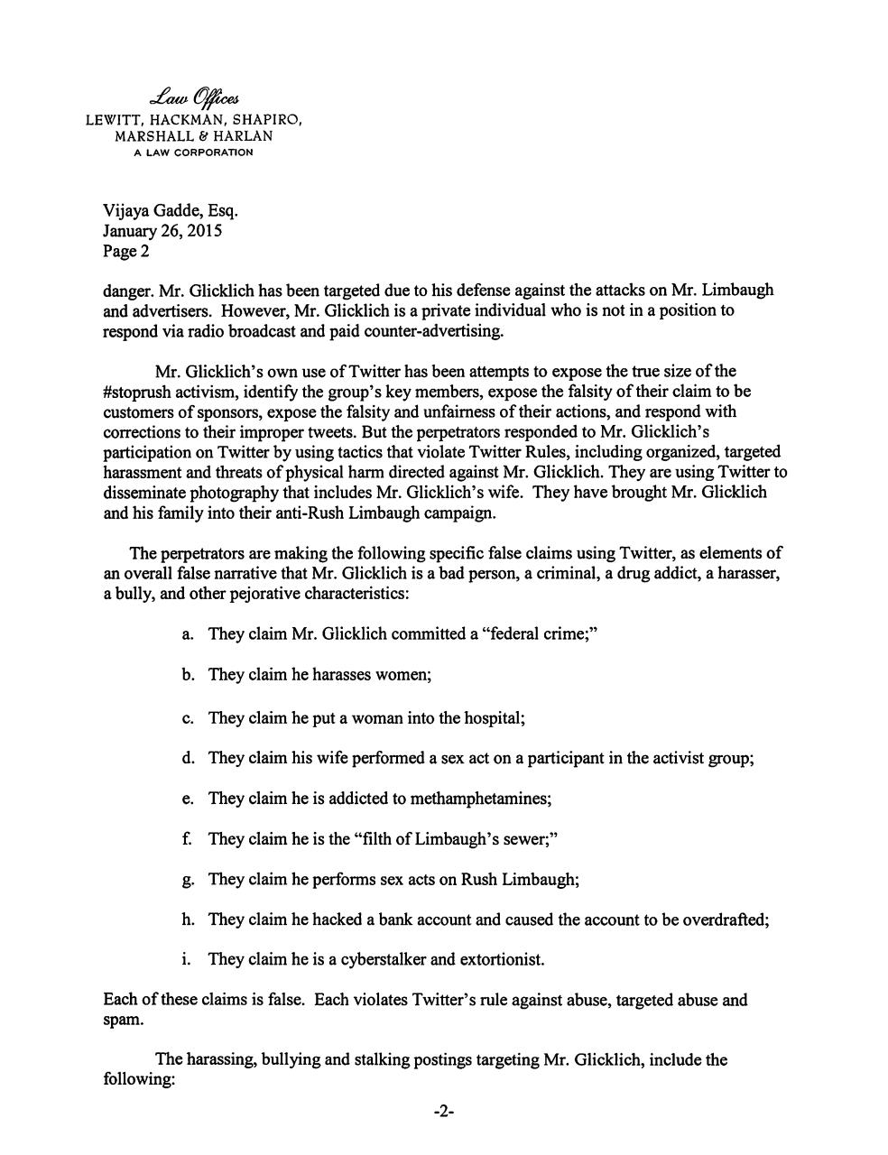 Letter-fr-Brian-Glicklich-to-Twitter-GC-Vijaya-Gadde.pdf - page 2/18