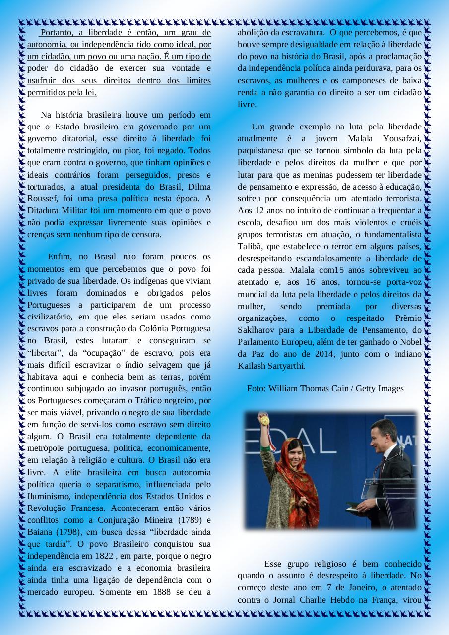 Document preview Liberdade e Malala - Texto principal PDF.pdf - page 2/5