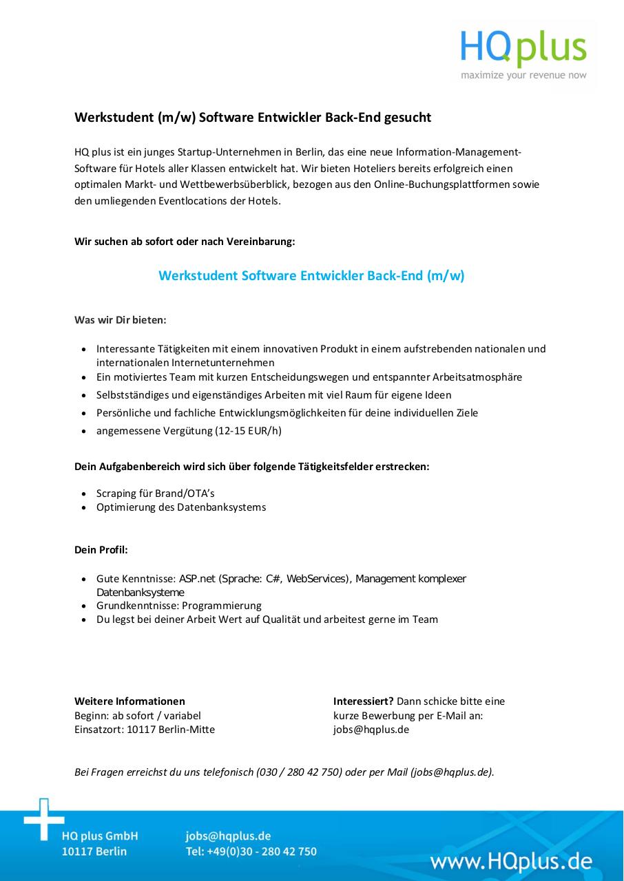 Document preview Werkstudent_SoftwareEntwicklerBackEnd.pdf - page 1/1