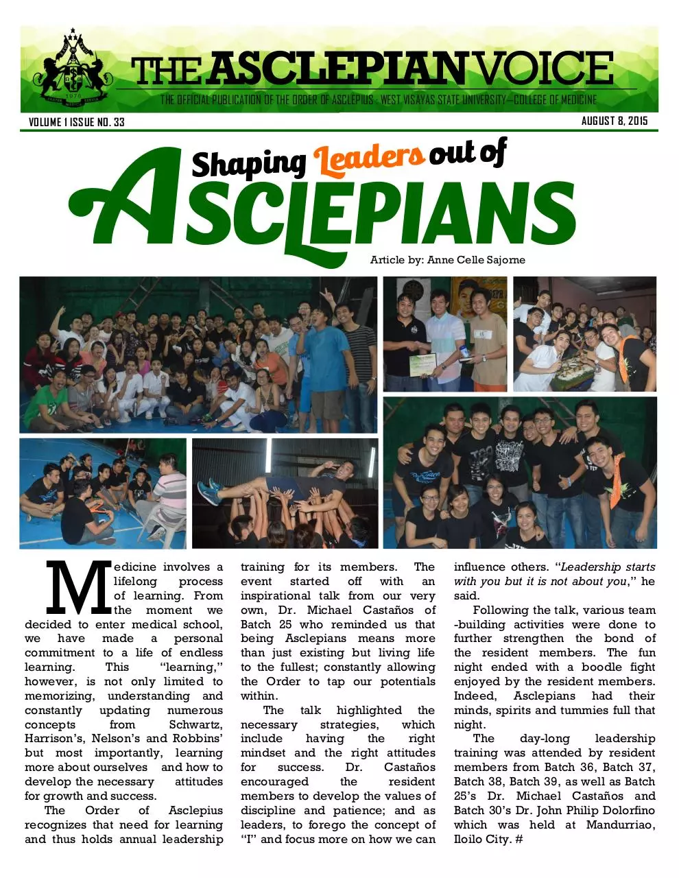 Page 1 of 1, AV 33 Shaping Leaders out of Asclepians