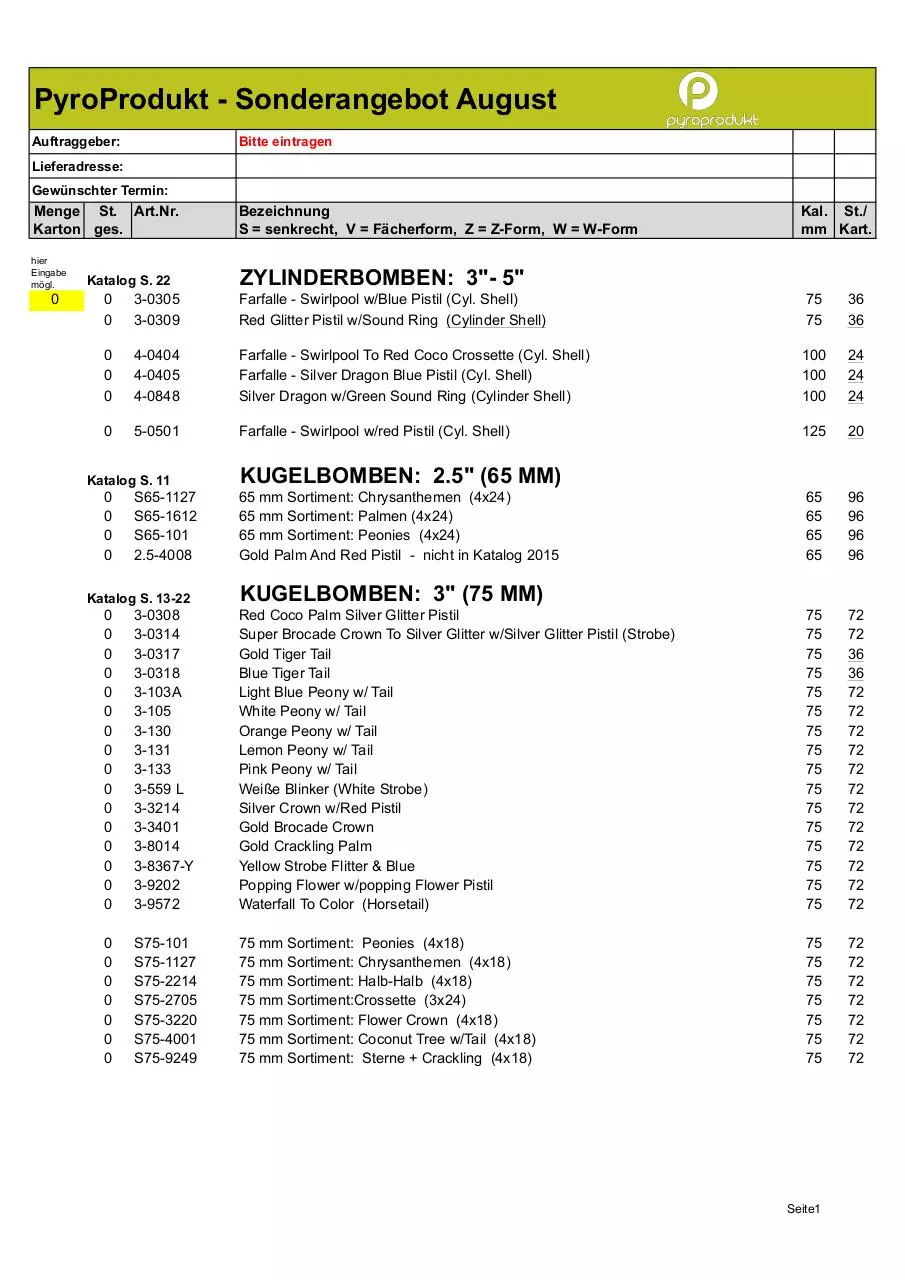 Page 1 of 6, PP Sonderangebot August 2015