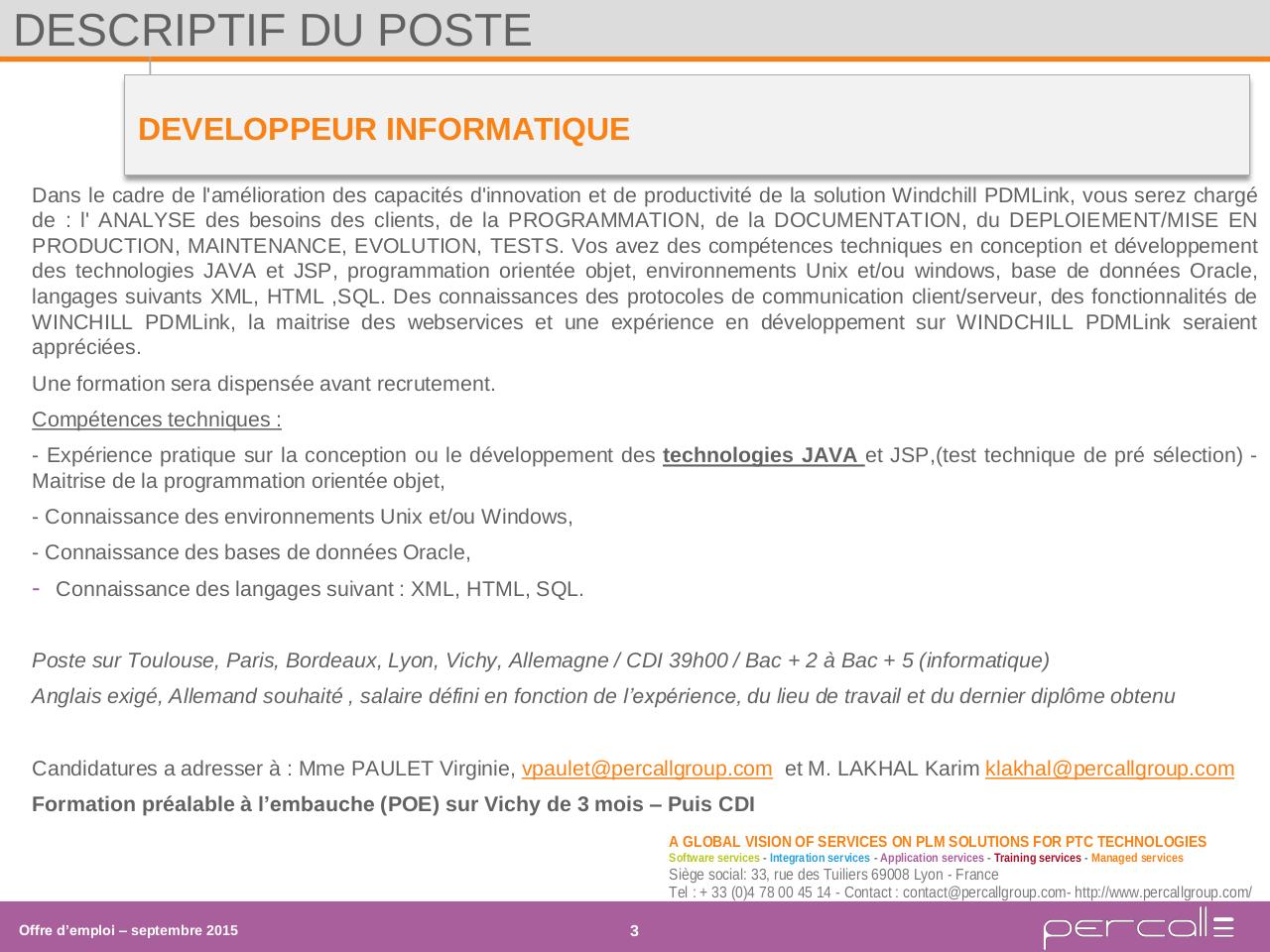 Document preview OFFRE D'EMPLOI PERCALL.pdf - page 3/3