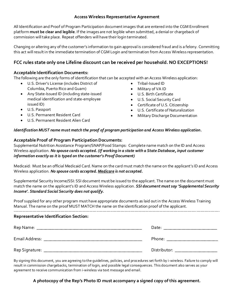 Document preview Access Wireless Representative Agreement9.26.pdf - page 1/1