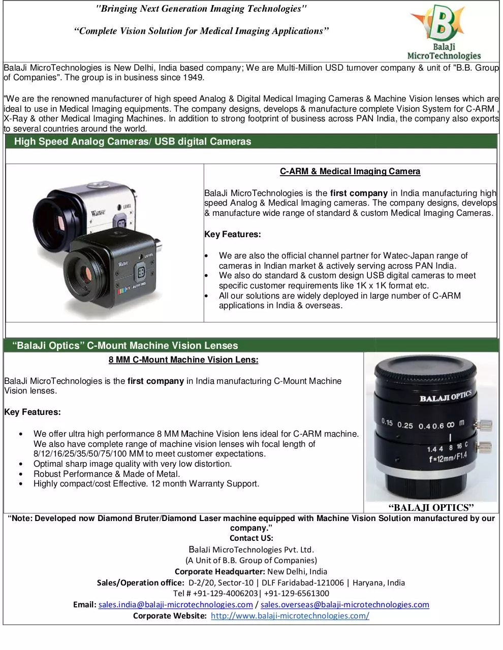 Page 1 of 1, BalaJi MicroTechnologies C Arm