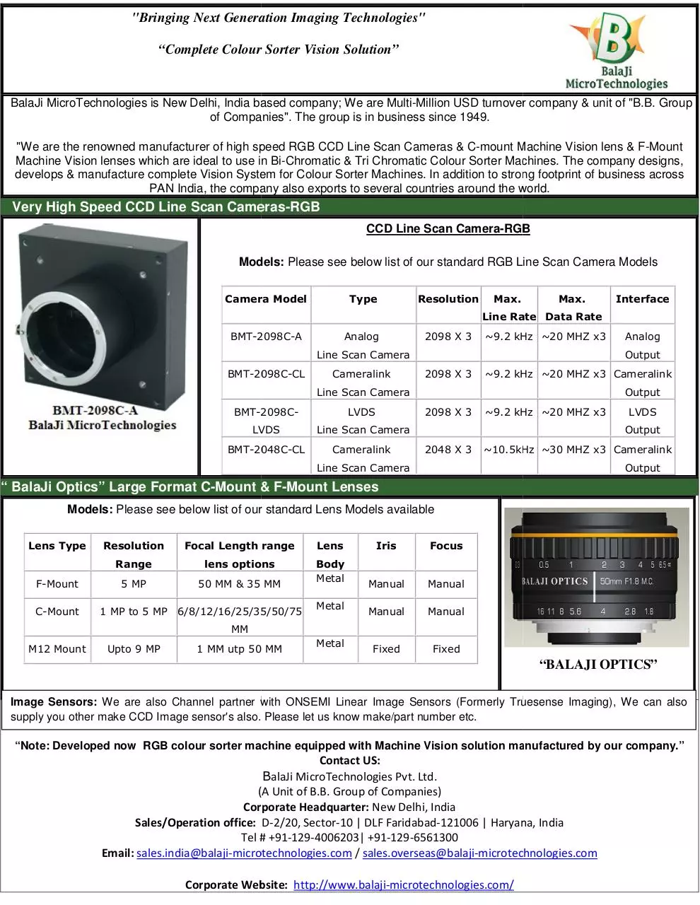 Page 1 of 1, BalaJi MicroTechnologies Colour Sorter
