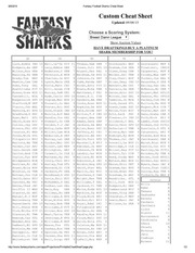 Page 1, Fantasy Football Sharks Cheat Sheet