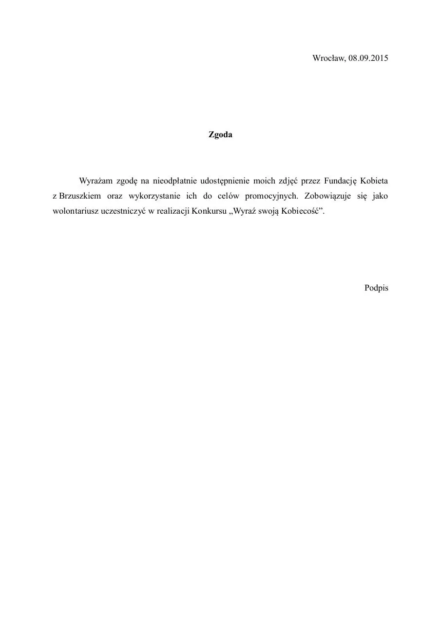 Page 1 of 1, zgoda