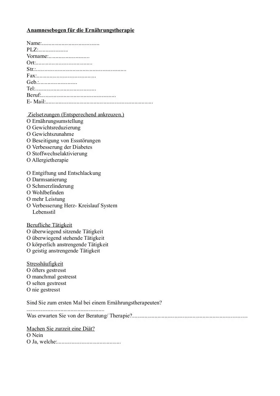 Page 1 of 10, Anamnese