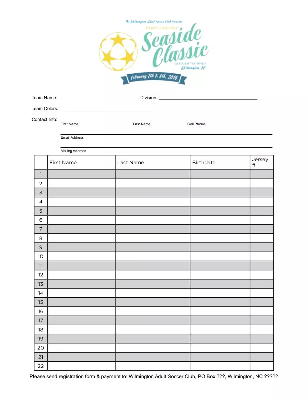 Page 1 of 1, Registration Form