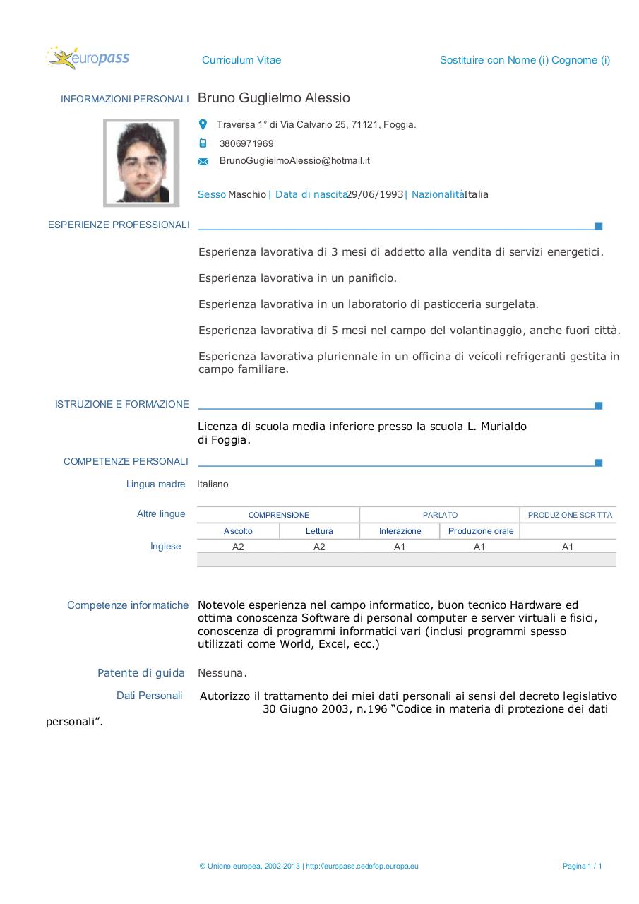 Document preview Curriculum VItae con foto.pdf - page 1/1