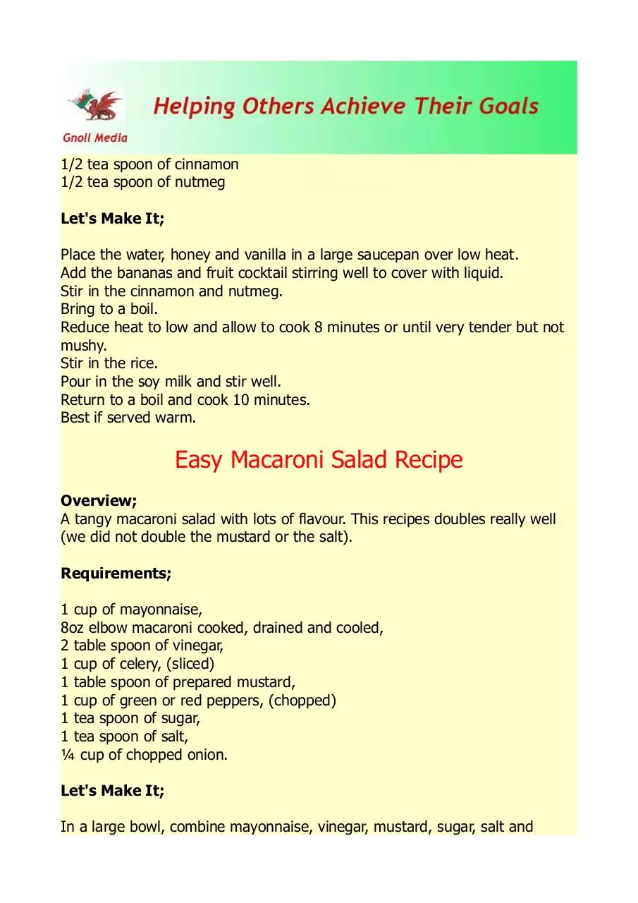 Page 3 of 8, G.M. Recipes