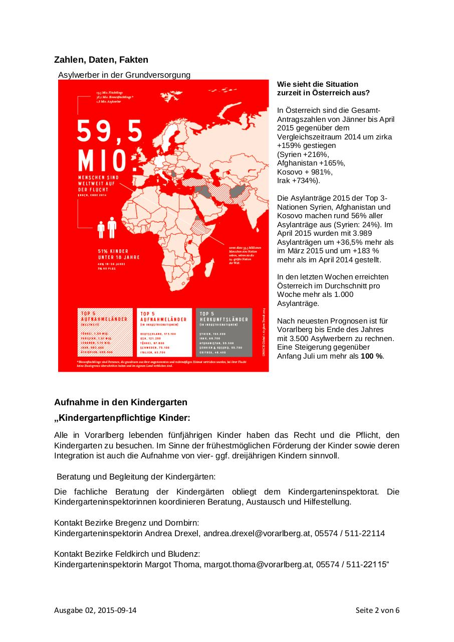2015-09-10 FlÃ¼chtlinge in Vorarlberg Information Ausgabe 02.pdf - page 2/6