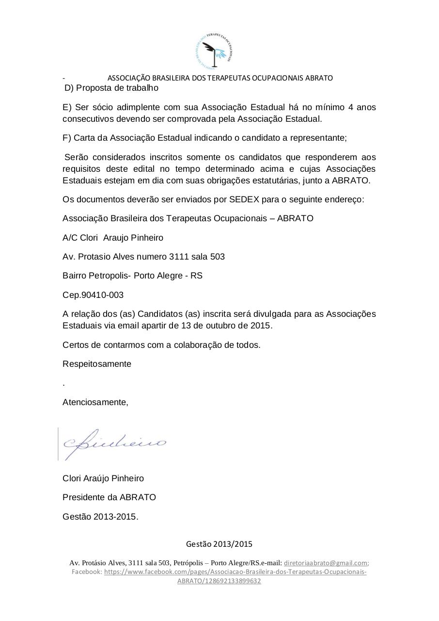 Document preview oficio abrato eleicÃµes-2015 017 delegado CLATO.pdf - page 2/4