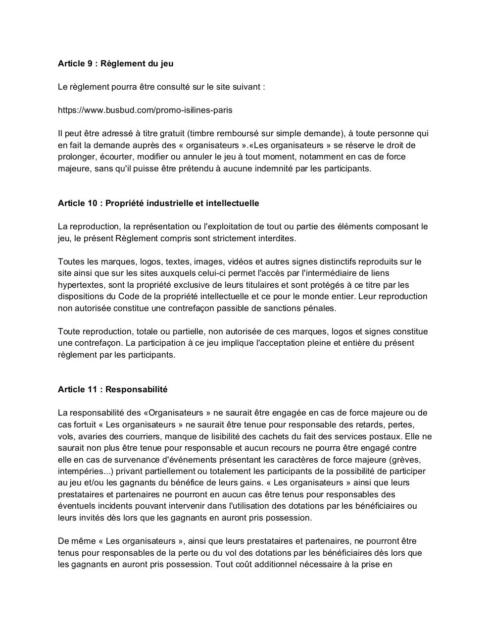 Document preview RÃ¨glement concours isilines Busbud (1).pdf - page 4/5