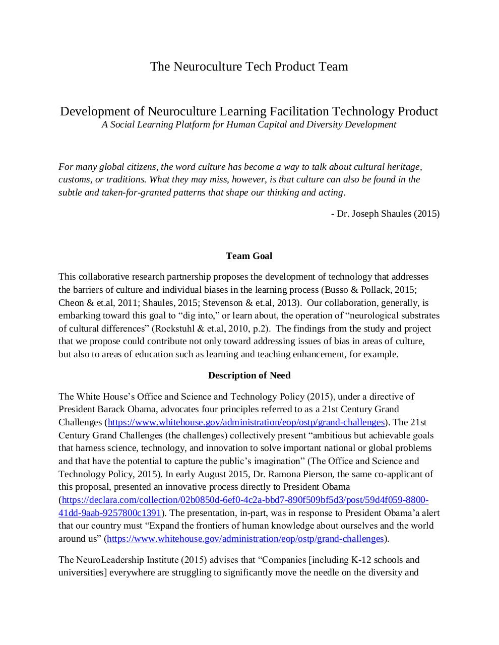 Document preview The Neuroculture Tech Product Team Goal.pdf - page 1/2