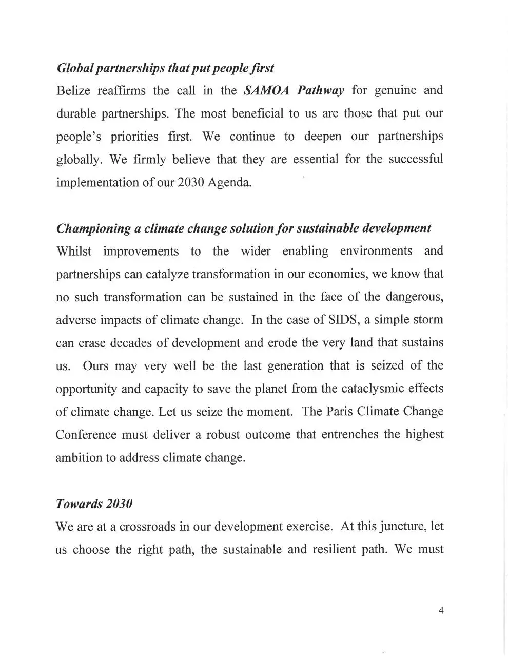 Page 5 of 6, Statement by Hon Wilfred Elrington at the UN post2015