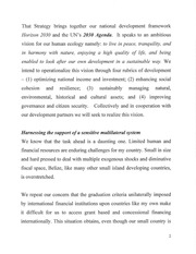 Page 3, Statement by Hon Wilfred Elrington at the UN post2015