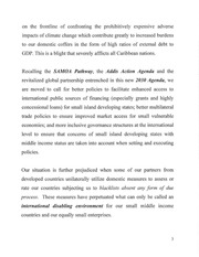 Page 4, Statement by Hon Wilfred Elrington at the UN post2015