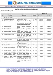 Page 1, DAFTAR ALAT LABORATORIUM BIOLOGI DAK SMA 2015