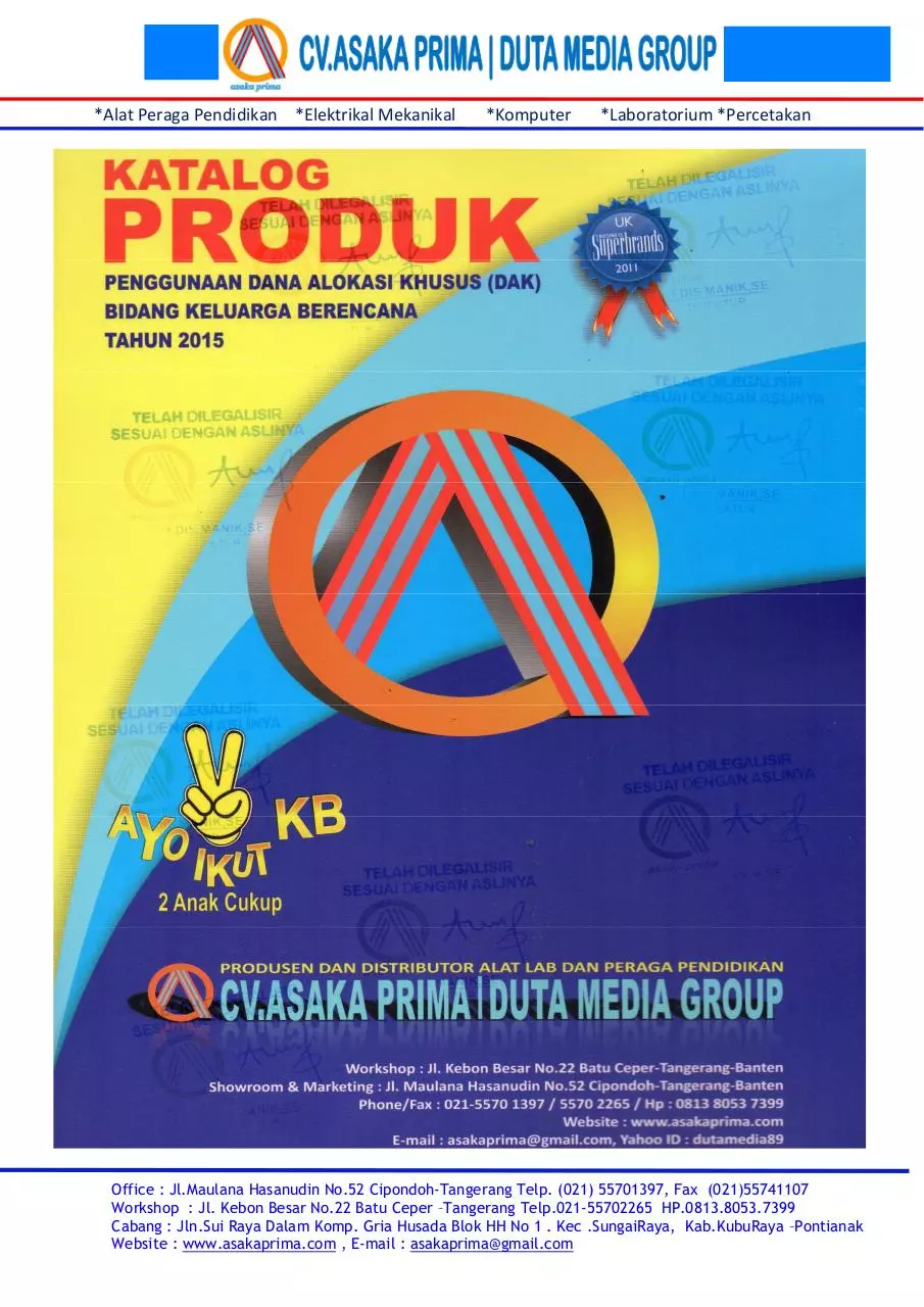 Page 1 of 16, ( KATALOG PRODUK BKKbN ) DAK bkkbn 2015