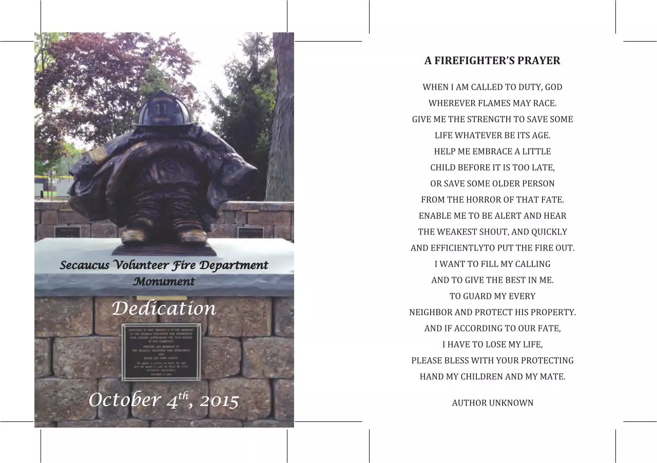 Page 1 of 1, SVFF Monument Dedication