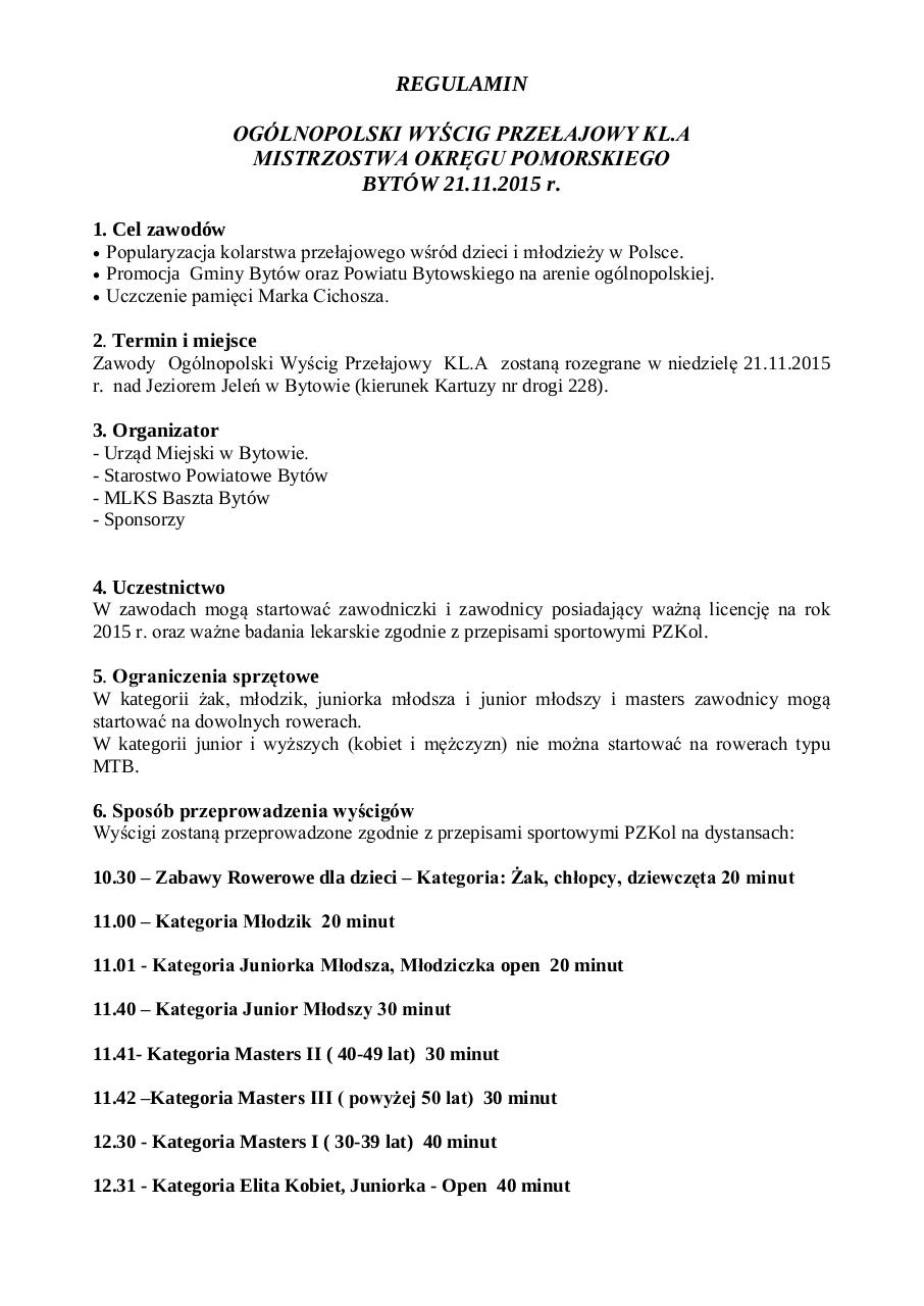 Document preview regulamin_ogÃ³lnopolski_wyÅ›cig_przeÅ‚ajowy.pdf - page 1/5