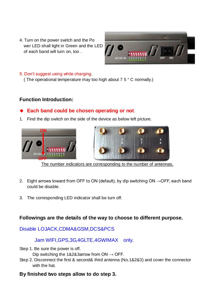 Document preview CT-1088 EUR 8 Bands Jammer User Manual.pdf - page 3/4