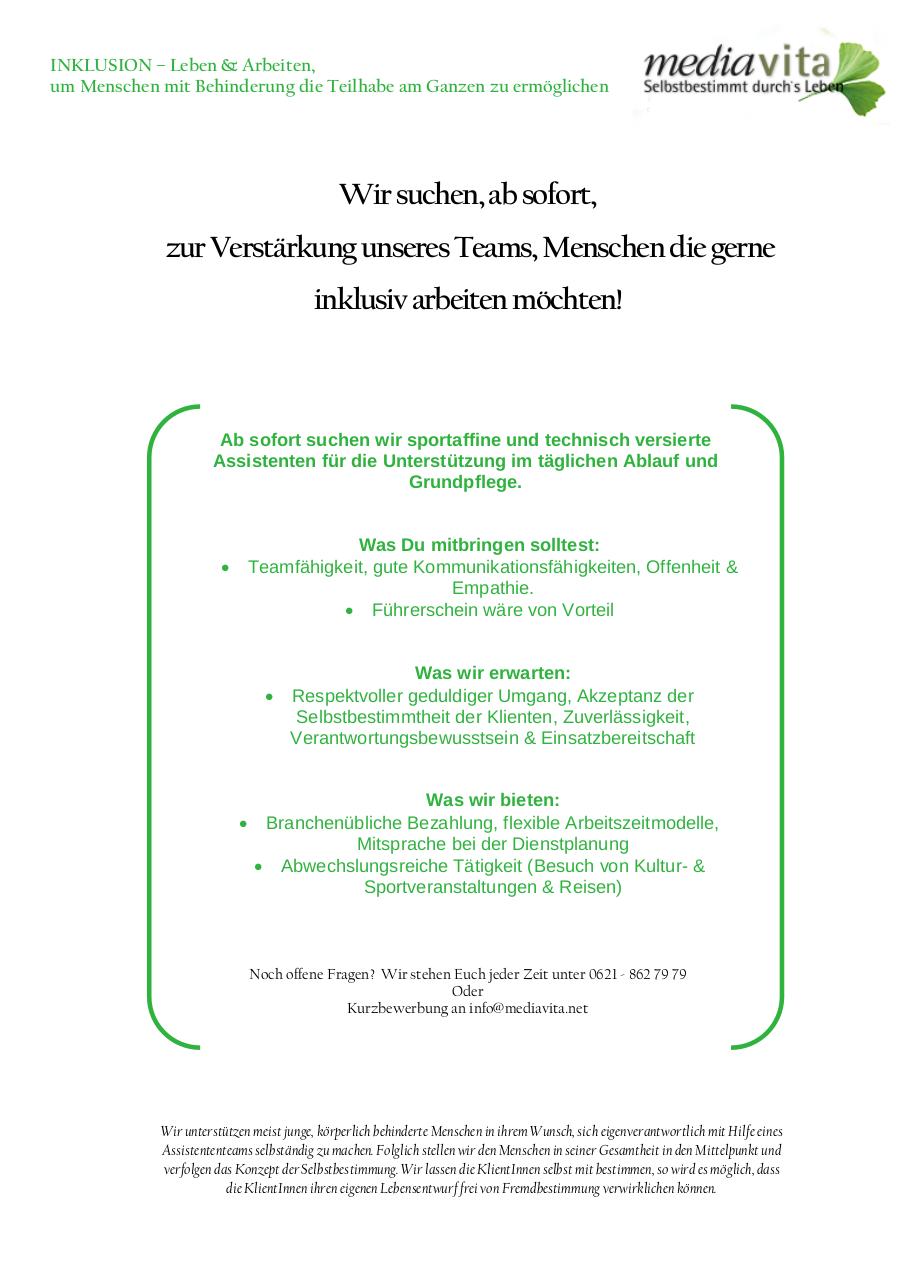 Document preview Stellenanzeige mediavita.pdf - page 1/1