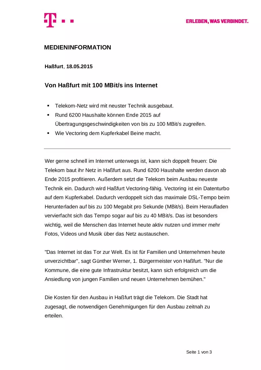 Page 1 of 3, Medieninformation Hassfurt