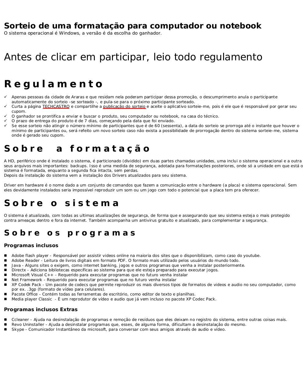 Document preview regulamento_sorteio_techcastro.pdf - page 1/1