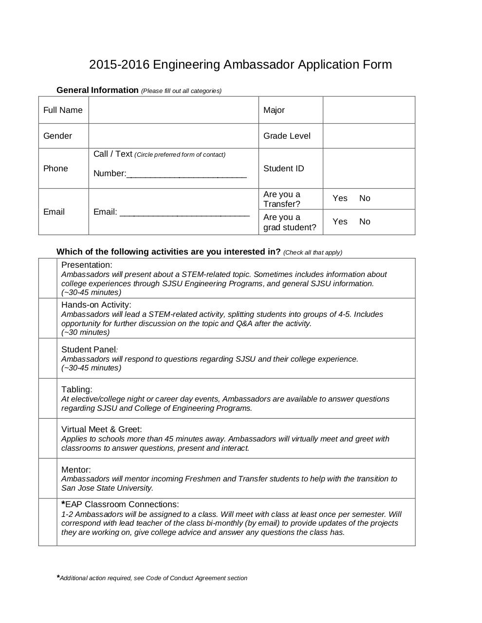 Document preview Ambassador Application (3).pdf - page 1/3
