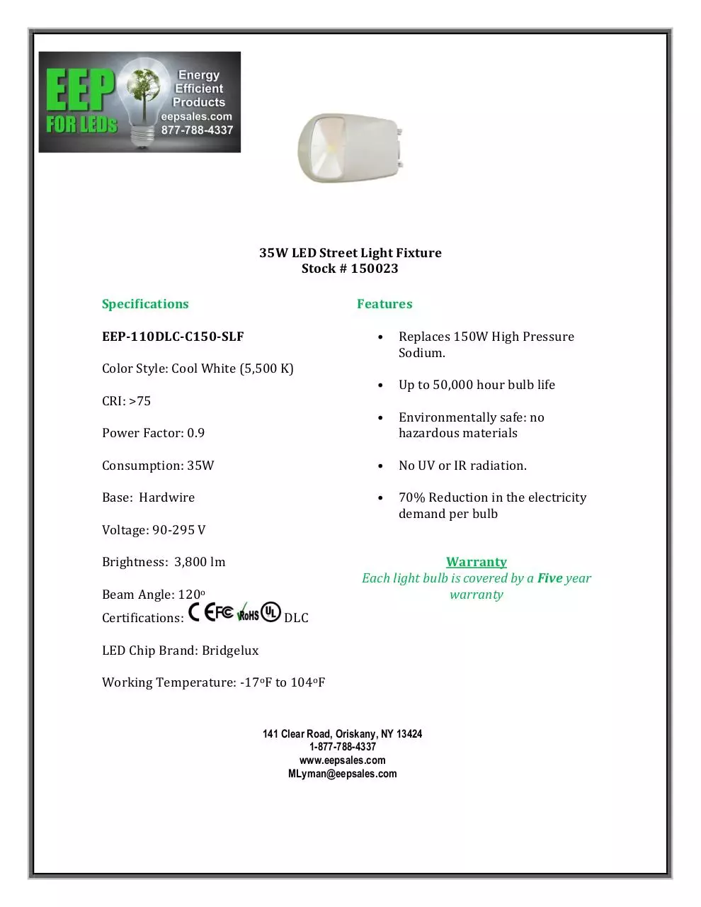Document preview - EEP-110DLC-C150-SLF.pdf - Page 1/1